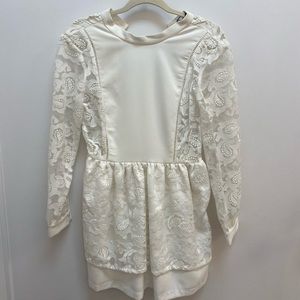White lace a-line dress.